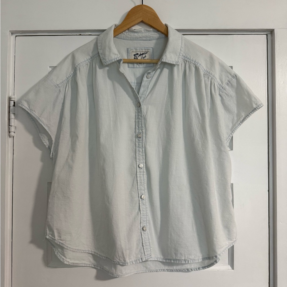 American Eagle Oversized Shirt- Light Blue- Size Medium